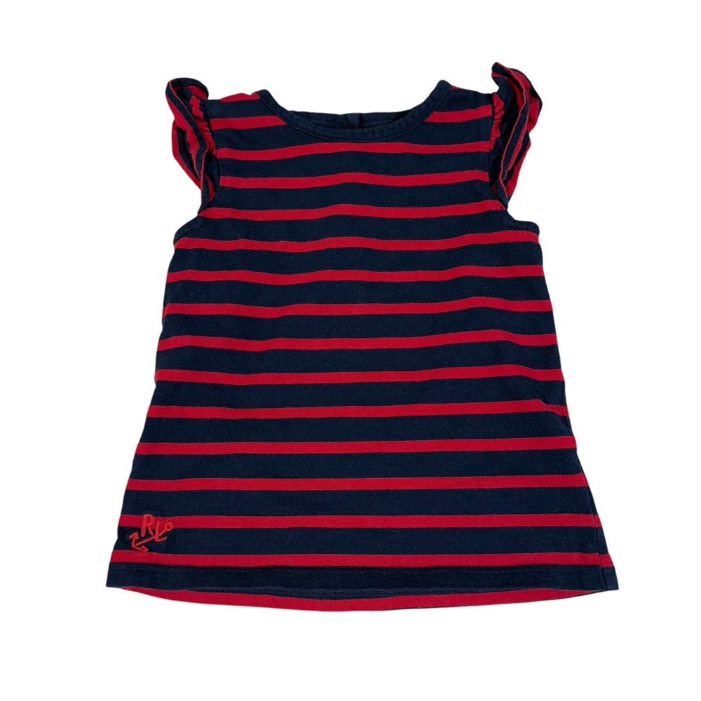 Ralph Lauren Tunic Shirt Striped Red Navy Size 12 Months
